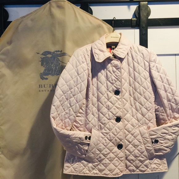 Blush pink Burberry quilted Coat - Picture 5 of 17